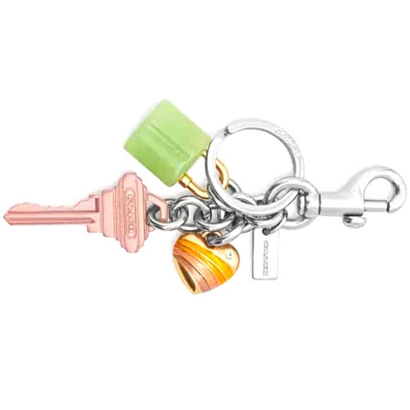 New! Key ποΈπ Cluster Bag Charm in Silver/Pink π©· Multi color (Only 1 Left!) - Picture 3 of 5